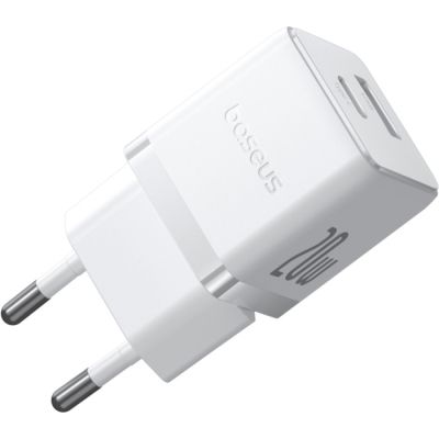 Зарядний пристрій Baseus Palm Fast Charger C+U 20W moon white (P10111608213-00)