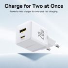 Зарядное устройство Baseus Palm Fast Charger C+U 20W moon white (P10111608213-00)