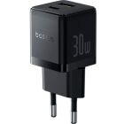 Зарядное устройство Baseus Palm Fast Charger C+U 30W cluster black (P1011160A113-00)