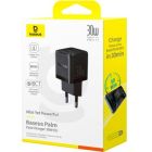 Зарядное устройство Baseus Palm Fast Charger C+U 30W cluster black (P1011160A113-00)
