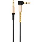 Кабель мультимедійний 3.5mm M to 3.5mm M 1.0m 90° corner Black HOCO (6957531025665)