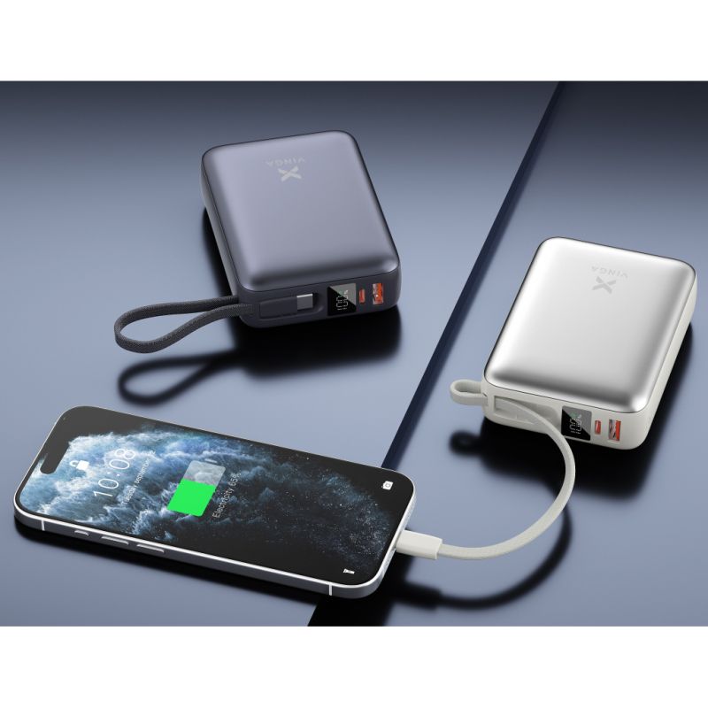 Батарея универсальная Vinga 20000 mAh 45W Display Cable (VPBB2045C)