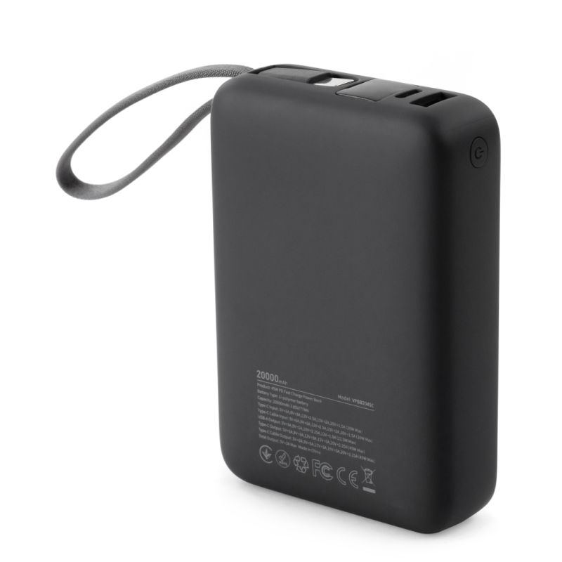 Батарея универсальная Vinga 20000 mAh 45W Display Cable (VPBB2045C)