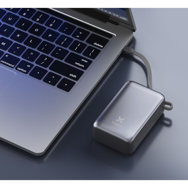 Батарея универсальная Vinga 30000 mAh 65W Display Cable (VPBB3065C)