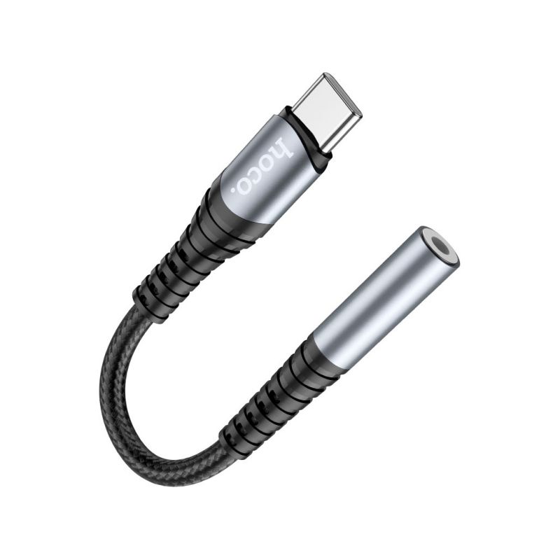 Переходник USB-C M to 3.5mm F LS33 metal gray HOCO (6931474761163)