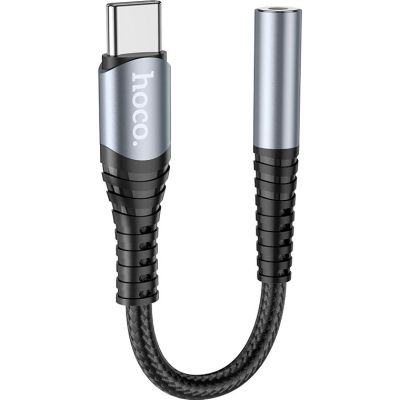 Переходник USB-C M to 3.5mm F LS33 metal gray HOCO (6931474761163)