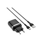 Зарядное устройство HOCO C12Q Smart USB QC3.0 + cable USB to USB-C 18W Black (6931474716293)