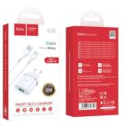 Зарядное устройство HOCO C12Q Smart USB QC3.0 + cable USB to USB-C 18W White (6931474716309)