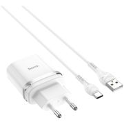Зарядное устройство HOCO C12Q Smart USB QC3.0 + cable USB to USB-C 18W White (6931474716309)
