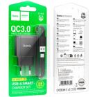 Зарядное устройство HOCO C140A Smart USB QC3.0 + cable USB to USB-C Black (6942007627825)