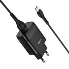 Зарядное устройство HOCO C72Q Glorious USB QC3.0 + cable USB to USB-C 18W Black (6931474732545)