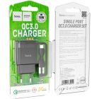 Зарядний пристрій HOCO C72Q Glorious USB QC3.0 + cable USB to USB-C 18W Black (6931474732545)