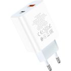 Зарядное устройство HOCO C97A 1xUSB-C PD20W + 1xUSB QC3.0 White (6931474766076)