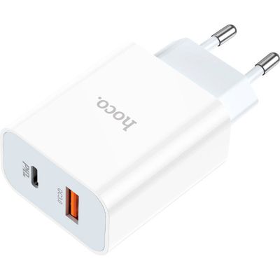 Зарядное устройство HOCO C97A 1xUSB-C PD20W + 1xUSB QC3.0 White (6931474766076)