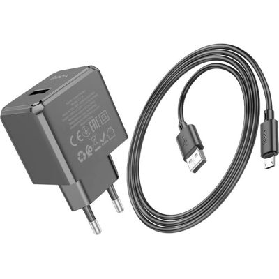 Зарядний пристрій HOCO CS11A Ocean USB + cable USB to Micro 5P 10.5W Black (6942007603584)