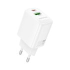 Зарядное устройство BOROFONE BN27 Fuente 1xUSB-C PD20W + 1xUSB QC3.0 White (6941991120268)