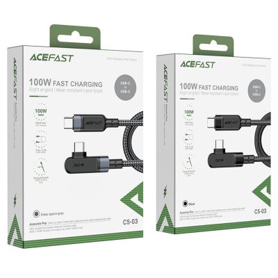 Дата кабель USB-C to USB-C 2.0m 5A 100W nylon C5-03 black Acefast (6974316281016)