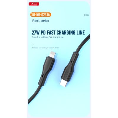 Дата кабель USB-C to Lightning 1.0m 27W Rock XO (NBQ231A_White)