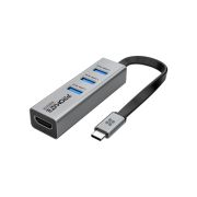 Концентратор Promate USB-C 4-in-1 порти Promate (mediahub-c3.grey)