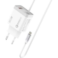 Зарядное устройство Promate 20W PD Lightning + USB QC3.0 (icharge-pdqc3.white)
