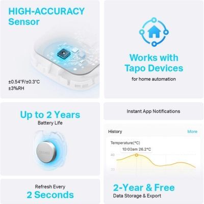 Датчик температуры TP-Link та вологості (Tapo T310) smart (Tapo T310)