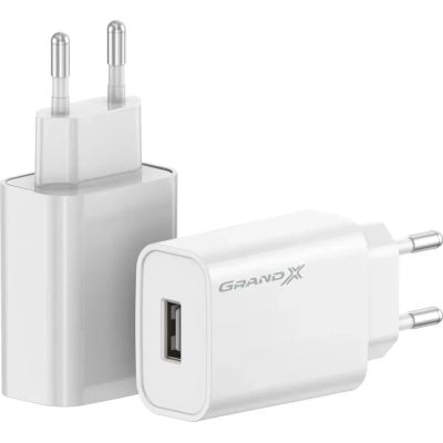 Зарядний пристрій Grand-X (CH-550W) Quick Charge USB QC3.0 22.5W White (CH-550W)