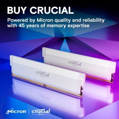 Модуль пам\'яті для комп\'ютера DDR5 16GB 6400 MHz Pro Overclocking White Micron (CP16G64C38U5W)