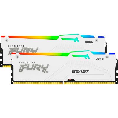 Модуль пам\'яті для комп\'ютера DDR5 32GB (2x16GB) 6000 MHz Beast RGB EXPO White Kingston Fury (ex.HyperX) (KF560C36BWE2AK2-32)