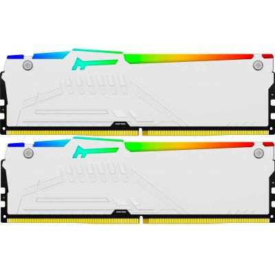 Модуль пам\'яті для комп\'ютера DDR5 32GB (2x16GB) 6000 MHz Beast RGB EXPO White Kingston Fury (ex.HyperX) (KF560C36BWE2AK2-32)