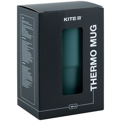 Термокружка Kite з ручкою 600 мл зелена (K24-1207-3)