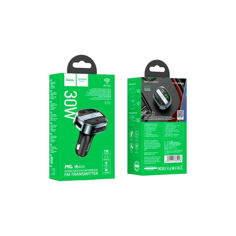 FM модулятор HOCO (E70, Black, Box)