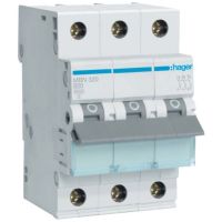 Автоматичний вимикач Hager 3-п. B 20A (6kA) 3M (B) (MBN320)