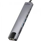 Концентратор Media-Tech USB-C 8-in-1 HDMI 4K/2xUSB-A/2xUSB-C/RJ45/SD/TF/PD 100W USB3.1 (MT5046)