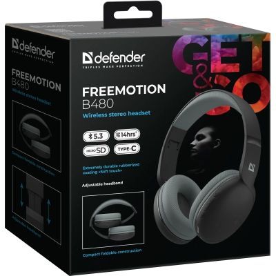 Наушники Defender FreeMotion B480 Bluetooth Black (63480)