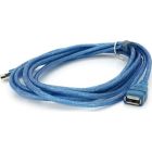 Дата кабель USB 2.0 AM/AF 3.0m ferrite transparent blue Voltronic (YT-AM/AF-3.0TBL)