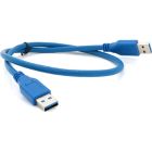 Дата кабель USB 3.0 AM/AM 0.6m Blue Voltronic (YT-3.0AM+AM-0.6)