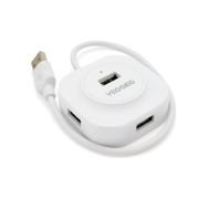 Концентратор VEGGIEG USB 2.0 to 4xUSB 0.3m white (V-U2407)