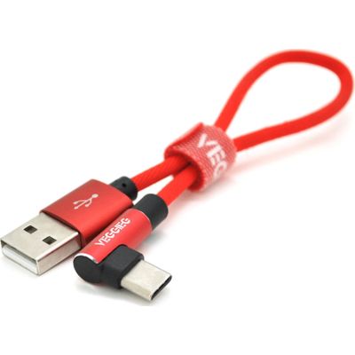 Дата кабель USB 2.0 AM to USB-C 0.25m 2.4A red VEGGIEG (YT-UT-20R)