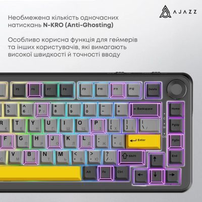 Клавиатура Ajazz AK820 MAX PLUS Daydream Switch RGB Wireless/Bluetooth/USB Black (AK820MAX-DD-BGY)