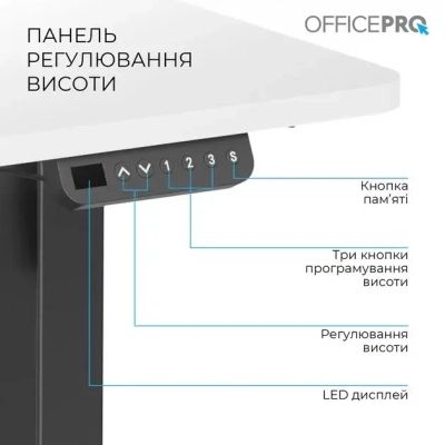 Комп\'ютерний стіл OfficePro (ODE1670WB) White/Black (ODE1670WB)