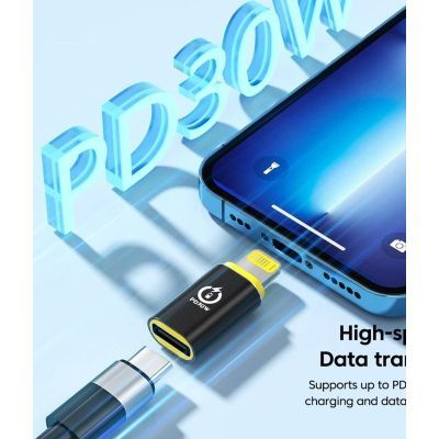 Переходник USB-C F to Lightning M 30W black XoKo (AC-033)