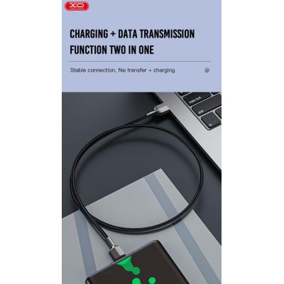 Дата кабель USB 2.0 AM to Lightning 1.0m 2.4A black XO (NB182-L-1-BK)