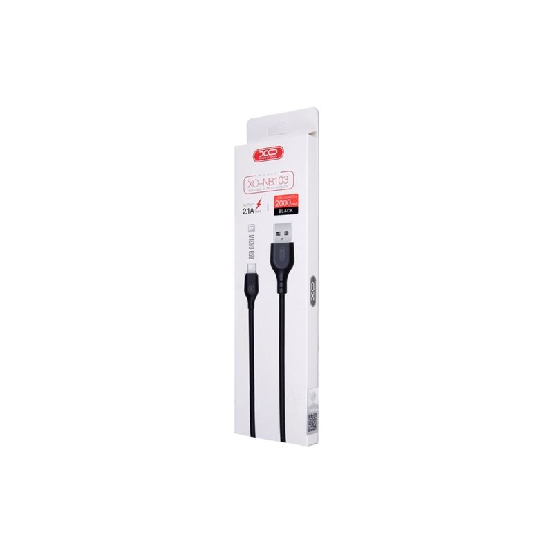 Дата кабель USB 2.0 AM to Micro 5P 2.0m 2.1A black XO (XO-NB103-BK)