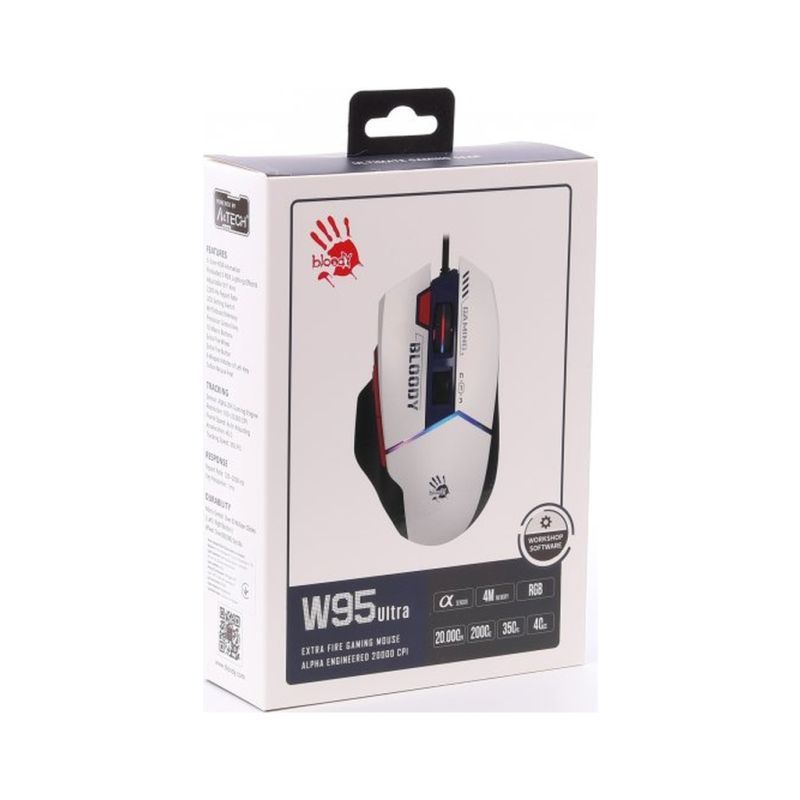 Мышка A4Tech Bloody W95 Ultra USB White/Black (4711421002325)
