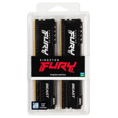 Модуль пам\'яті для комп\'ютера DDR4 16GB (2x8GB) 3200 MHz Black Kingston Fury (ex.HyperX) (KF432C16BBK2/16WP)