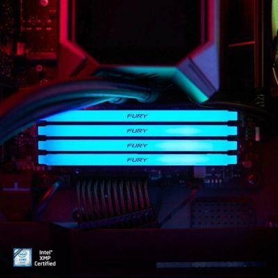 Модуль пам\'яті для комп\'ютера DDR4 32GB (2x16GB) 3200 MHz Beast RGB Black Kingston Fury (ex.HyperX) (KF432C16BB12AK2/32WP)