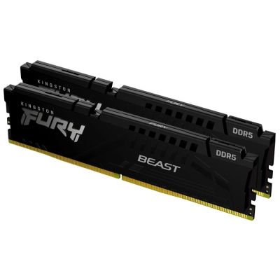 Модуль пам\'яті для комп\'ютера DDR5 64GB (2x32GB) 5200 MHz Beast Black Kingston Fury (ex.HyperX) (KF552C40BB2K2-64)