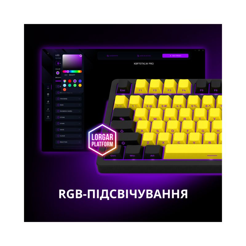 Клавиатура Lorgar KBP70TKLW Wireless TKL Mechanical Pro UA Black/Red (LRG-KBP70TKLW-BK-US)