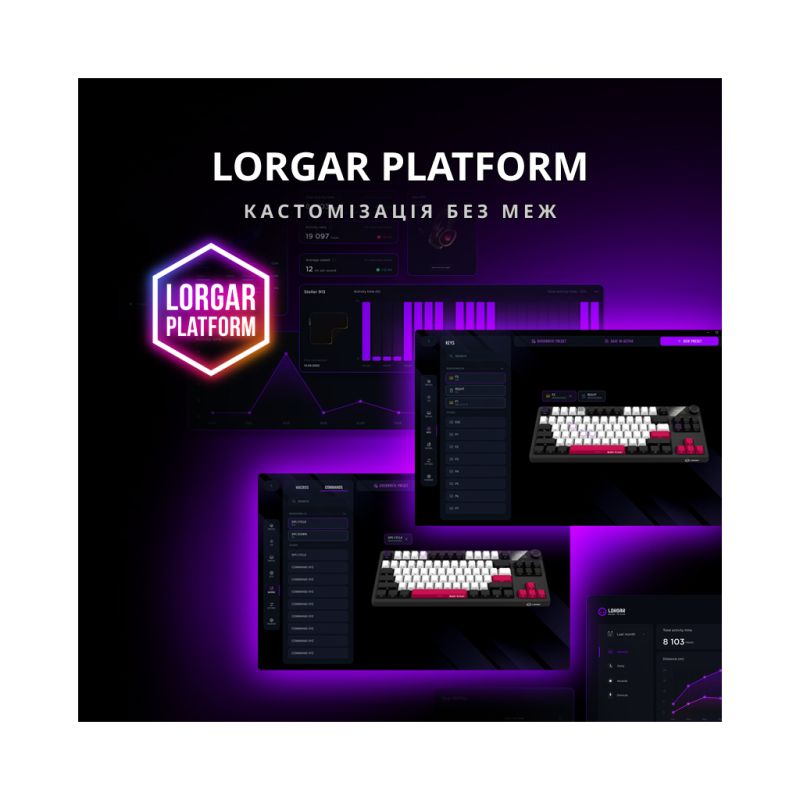 Клавиатура Lorgar KBP70TKLW Wireless TKL Mechanical Pro UA Black/Red (LRG-KBP70TKLW-BK-US)