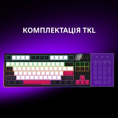 Клавиатура Lorgar KBP70TKLW Wireless TKL Mechanical Pro UA Black/Red (LRG-KBP70TKLW-BK-US)